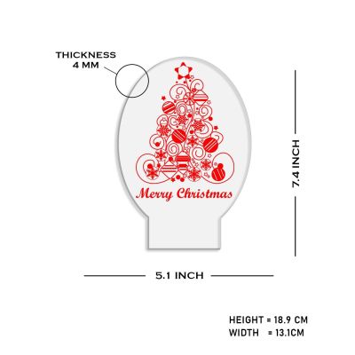 Merry Christmas Tree Night Light Christmas Decorations with Led Light with Warm White Light & On/Off Touch Button